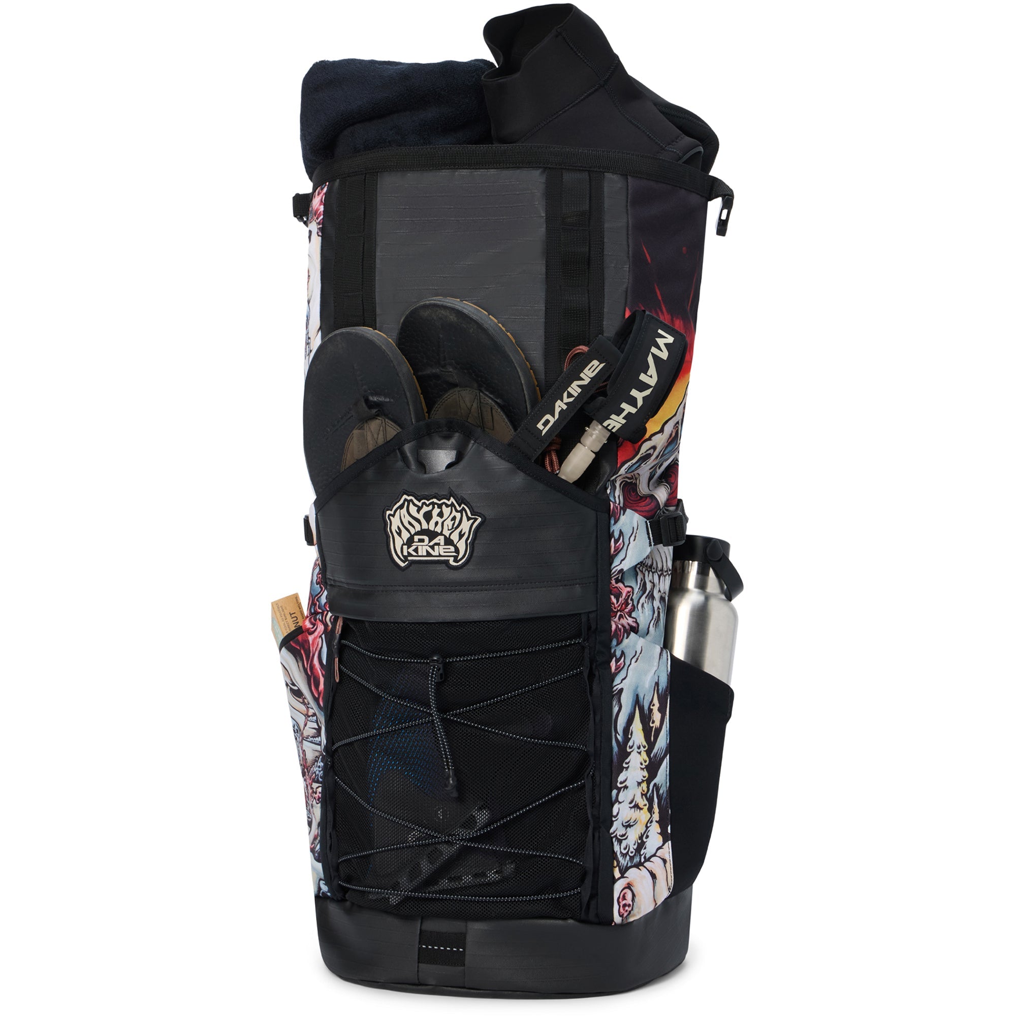 Mission Surf DLX Wet/Dry Rolltop Backpack 35L - Mayhem Marron